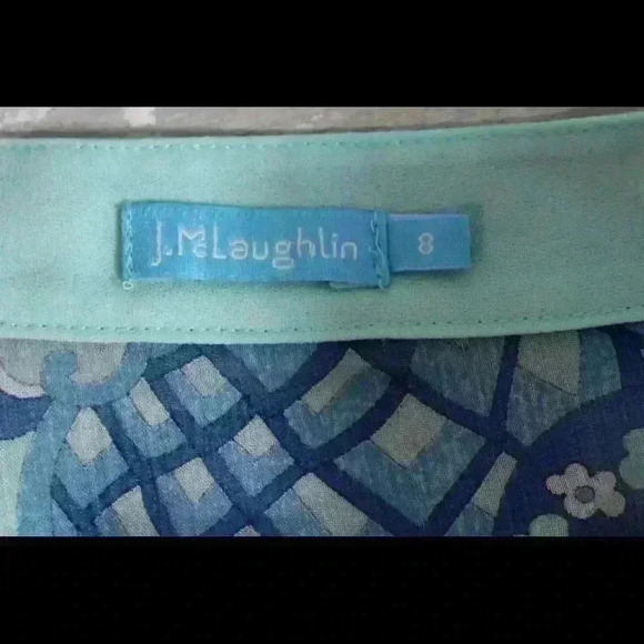 J.McLaughlin Sheer Paisley Tunic Style Top Drawstring Waist Size 8 - Picture 4 of 16